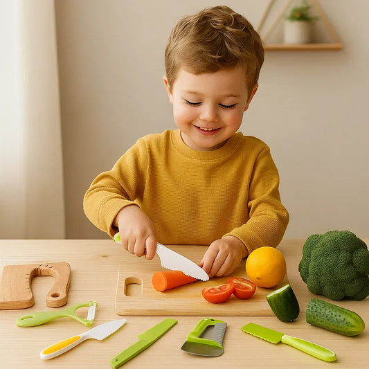 Bezpieczne i przyjemne narzędzia kuchenne do nauki krojenia owoców i warzyw