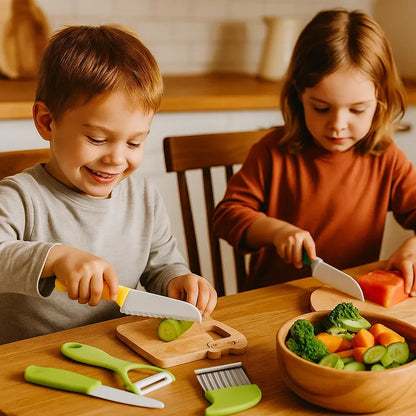 Bezpieczne i przyjemne narzędzia kuchenne do nauki krojenia owoców i warzyw